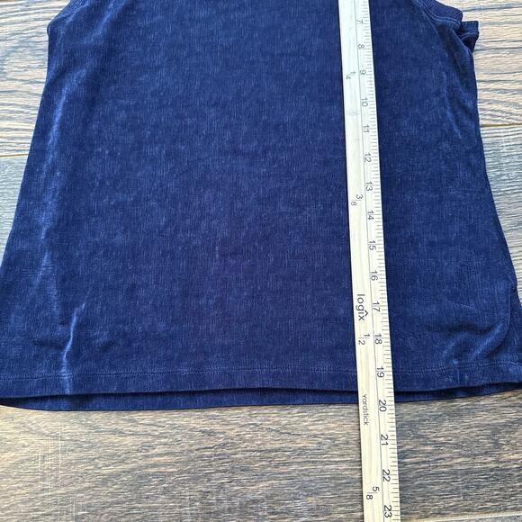 Vintage Chico’s Private Edition Blue Mock Neck Tank & Maxi Skirt Set Size 1 - Picture 6 of 8